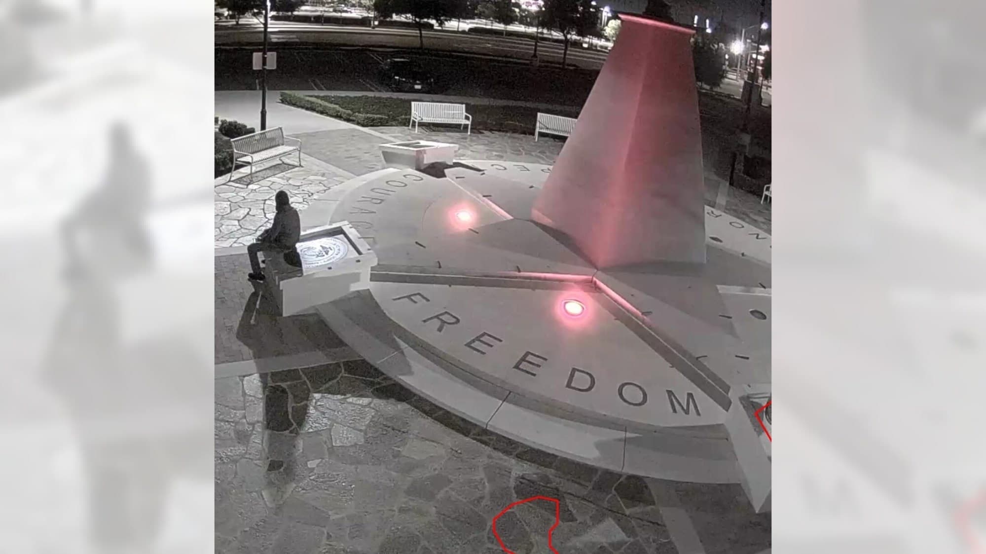 터스틴 재향군인 기념 동판 도난, 롱비치 남성 체포